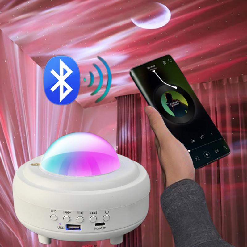 Dynamics Northern Lights Starry Sky Projection Light USB Plugged In Music Player Atmosphere Moon Light Projection Nightlight