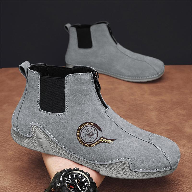 Men’s Leather Boots Outdoor Casual Sneakers Plus Size 39-46