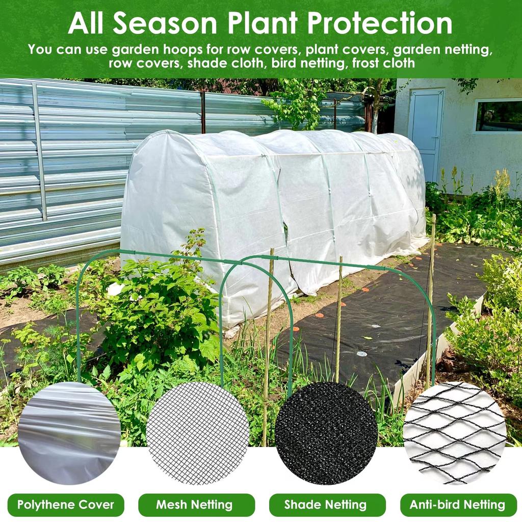 Набор садовых дуг – Дуги из стекловолокна для теплицы, сетки от птиц и укрытий для растений