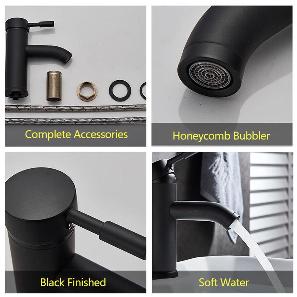 Черный смеситель для раковины в ванной, смеситель с одной ручкой, смеситель для туалетного столика, смеситель для раковины