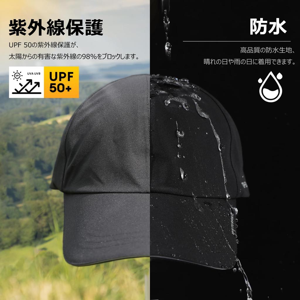 Кепка бейсболка большого размера Водонепроницаемая Мужская Летняя для гольфа Велоспорта Летняя для бега Альпинизма Отдыха на природе Защита от УФ-лучей Складная Рыбацкая УФ-шляпа Шляпа от дождя