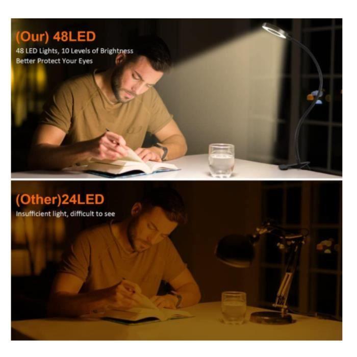 Clip Lamp - USB - 48 LEDs - 3 Colors - Eye Protection