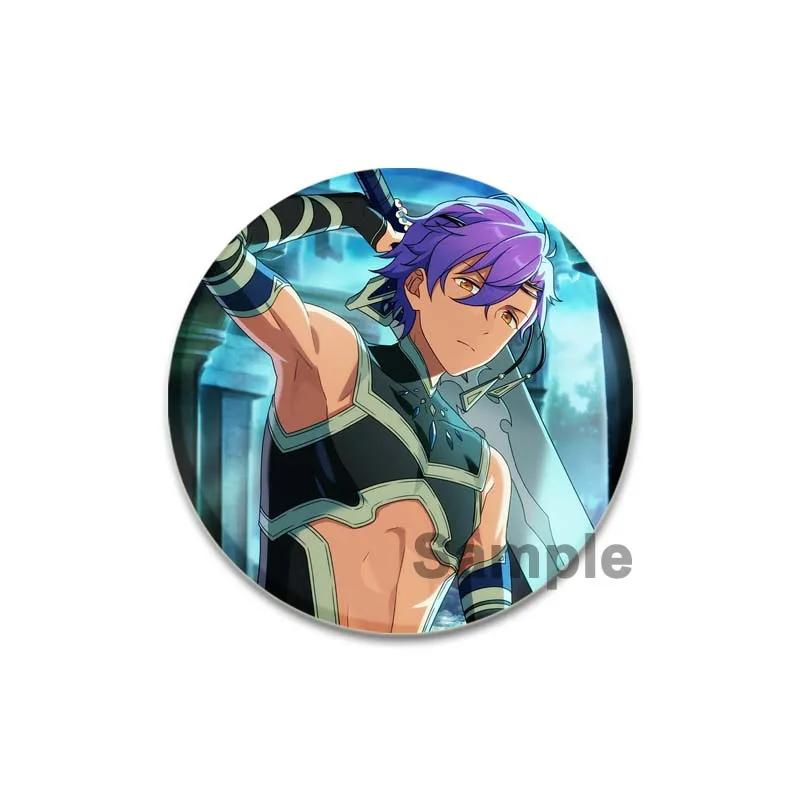 32/44/58mm Ensemble Stars Idol Brooch Round Cartoon Cosplay Badge Adonis Otogari Icons Lapel Pins for Backpack Gift Accessory