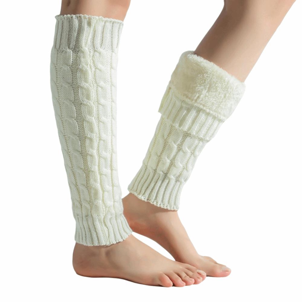 Double-Layered Women Leg Warmers Twist Pattern Ankle Warmer Knitting Leg Warmers  Autumn Winter