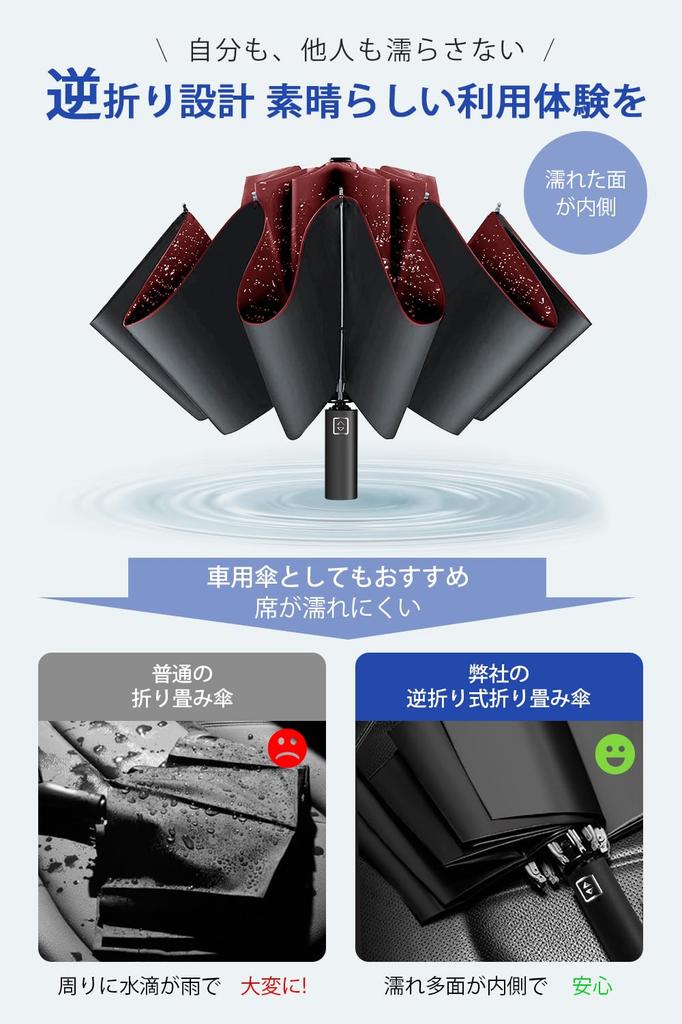 Складной зонт с 12 автоматическими складными спицами обратного сложения, легкий, термостойкий, с защитой от УФ-лучей, от дождя или тайфуна и сильного дождя, идеально подходит для мужчин и в качестве подарка на день, очень большие спицы,
