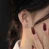 Cross Zircon Screw Earrings Women'S Compact Versatile Commuter Wind Inlaid Zircon X Letter Interwoven Earrings