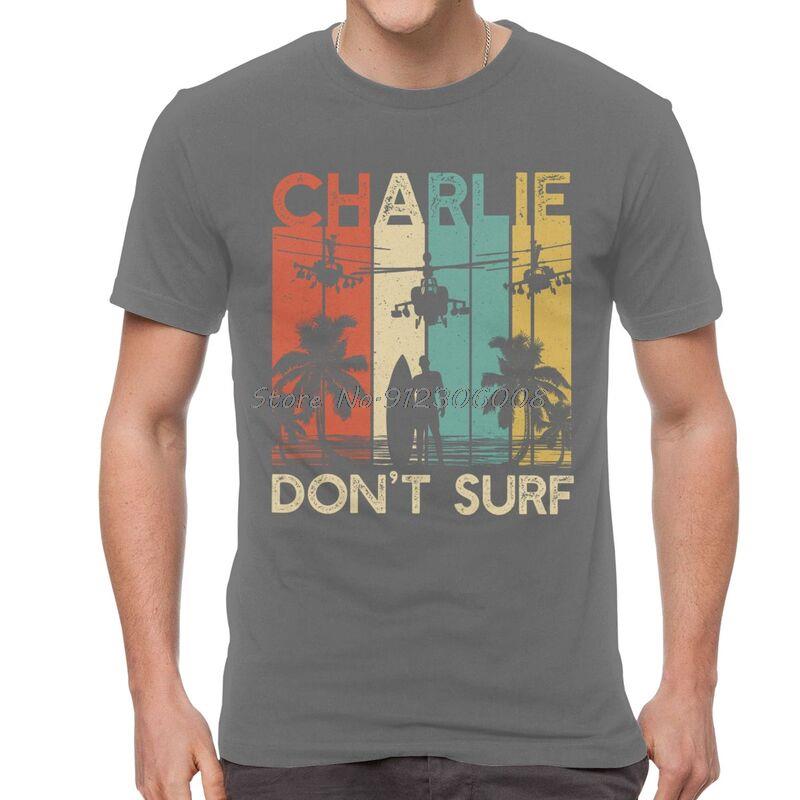 Футболка Charlie Dont Surf Мужская Графическая Футболка Хлопок Военная Вьетнамская Война Апокалипсис Сегодня Футболка Городская Футболка Топ Уличная Одежда