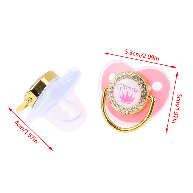 1 шт., блестящая корона, набор цепочек для пустышки, подарок на детский душ, силиконовая пустышка для новорожденного, прорезыватель для зубов, детская соска-пустышка