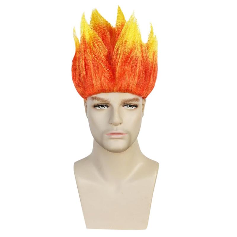 Парик Косплей Синтетические Волосы Костюм на Хэллоуин для Мужчин Желтый и Оранжевый Цвет Градиент Омбре Парики Аниме Косплей Кино Вечеринка