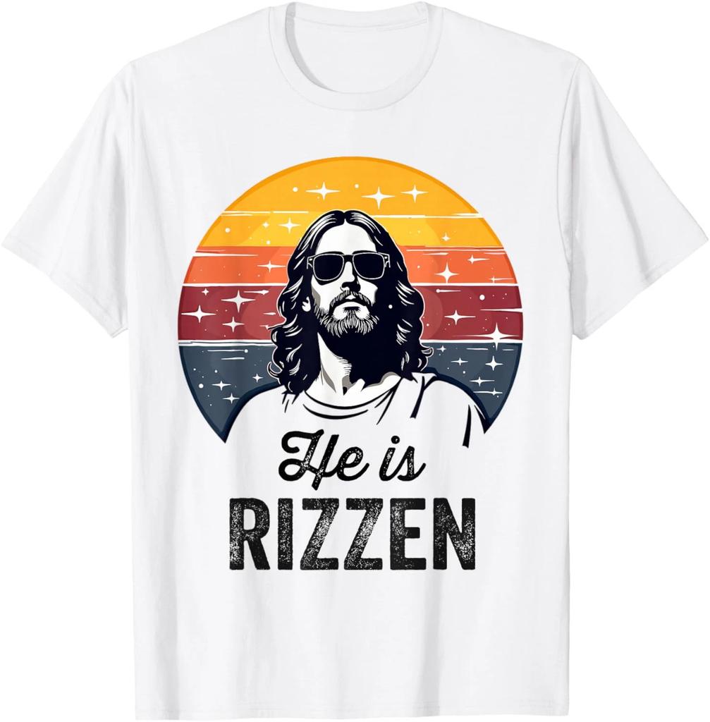 He Is Rizzen Funny Jesus Meme Rizz Christian Easter T Shirt