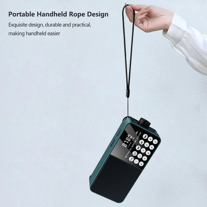 FM-радио Портативный перезаряжаемый Bluetooth-динамик USB TF MP3-плеер со светодиодной подсветкой 3,5-мм разъем для наушников Уличный радиоприемник FM