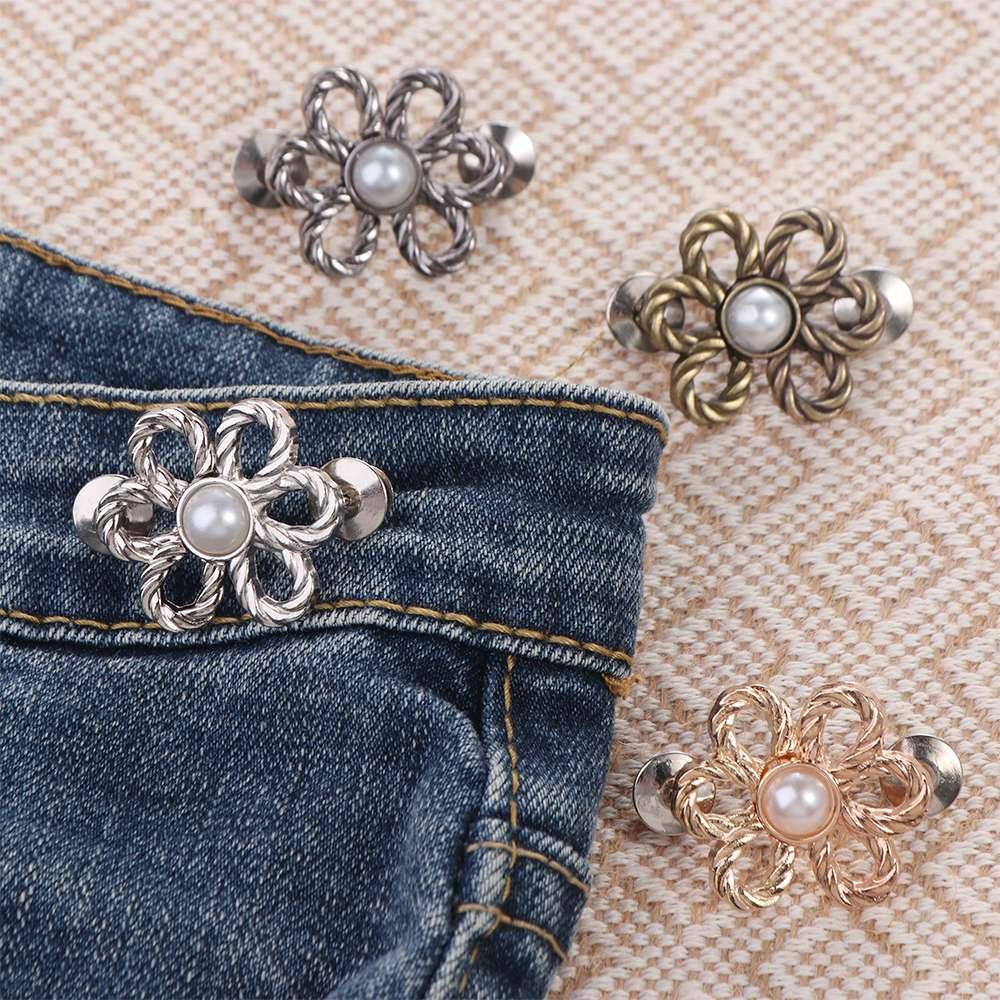 Button Clasps Flower Pants Button Tightener Zinc Zinc Alloy Jean Buttons for Loose Jeans Party