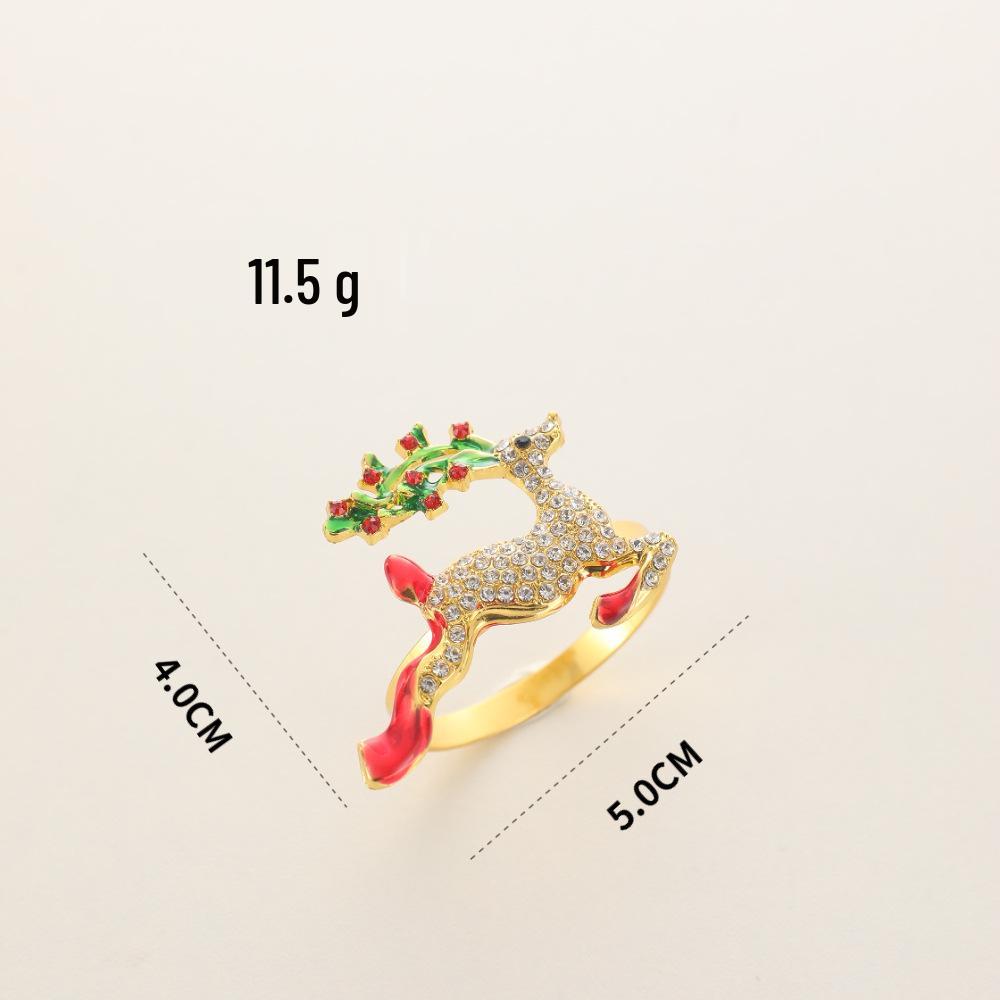 Cross-Border Christmas Napkin Rings: Tree, Reindeer, Wreath, Bells, Candy Cane, Snowflake Hotel Decorations