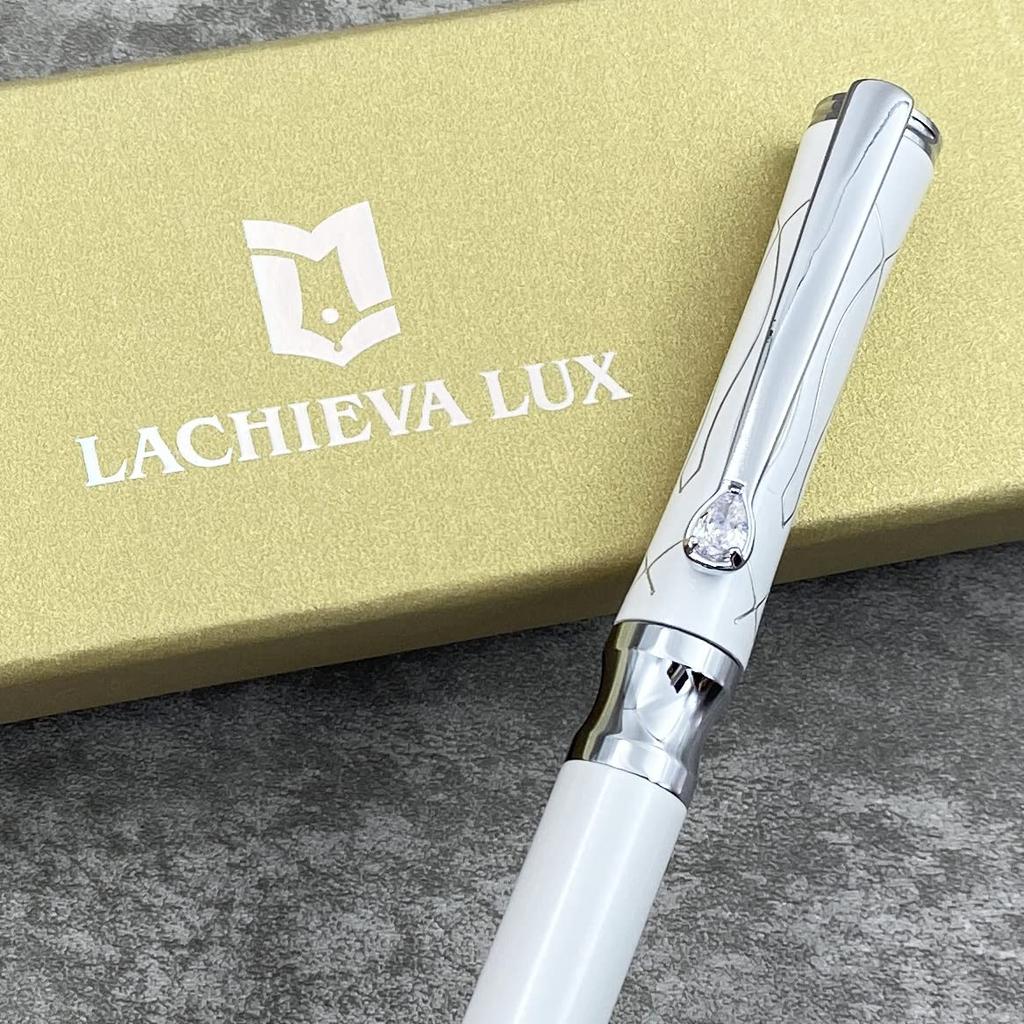LACHIEVA LUX Jinki роскошные письменные принадлежности канцелярские принадлежности с шариковой ручкой Swiss Crystal Luxury Metal, подарочный набор одна черная и одна с зажимом, (Немецкие чернила,