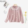 Oversized Women Long Sleeve Buttons Up Lace Casual Loose Knitted Sweaters Cardigan