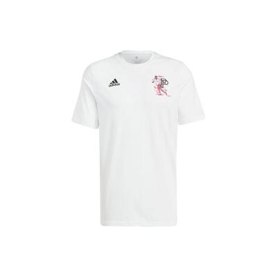 adidas Футболка Pogba Icon Graphic Tee с нарисованным вручную рисунком, футболка с коротким рукавом, мужская, белая HT5186