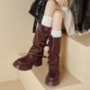 Fashion New Fashion Women Knee-High Boots Autumn Winter 2024 High Quality Outdoors Solid Color Women's Shoes Botines De Mujer