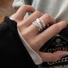 Геометрическое многослойное открывающееся кольцо из крученой проволоки - Модное кольцо на указательный палец