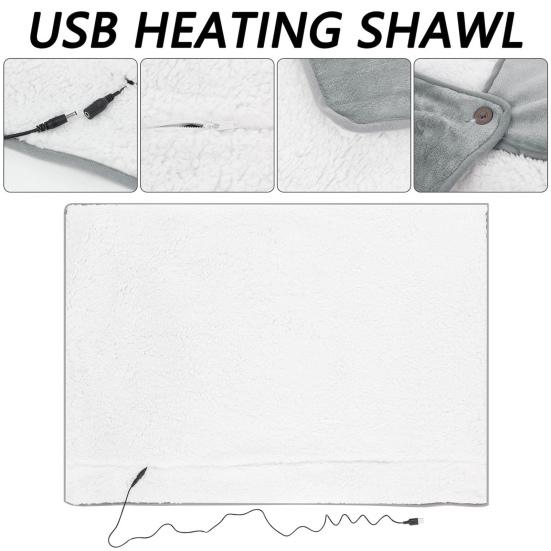 Электрическое одеяло с подогревом 5 В, низковольтное USB-зарядное устройство, быстро нагреваемая теплая шаль, зимняя накидка
