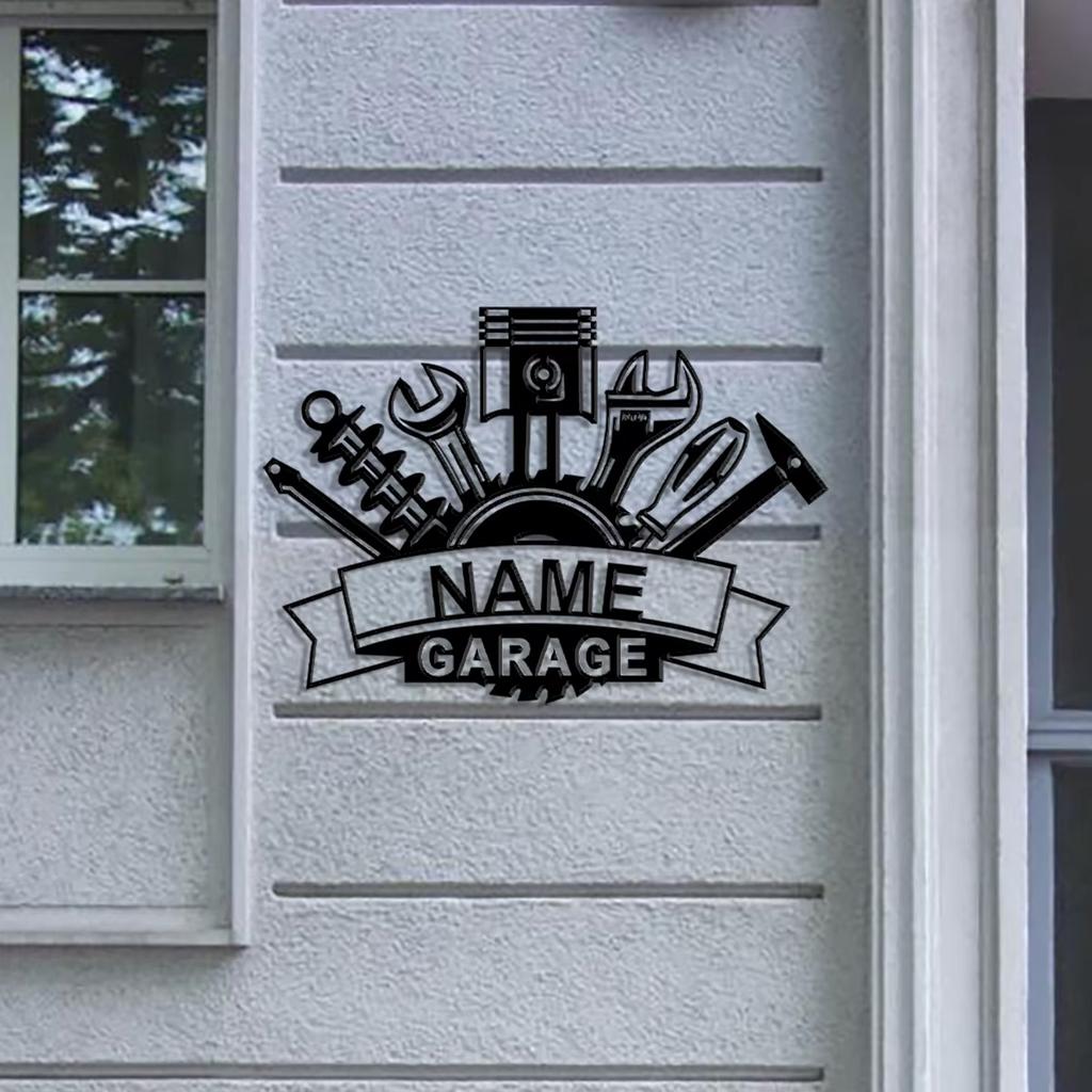 Custom Metal Sign Repair Tools Charm Garage Wall Art Personalized Car Repair Shops Garage Wall Plaque Father's Day Wall Decor