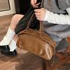Осень Зима Женская Сумка Большая Вместимость Сумка Боулинг Повседневная Сумка Через Плечо Винтажный Стиль Коричневая Кожаная Сумка CLE