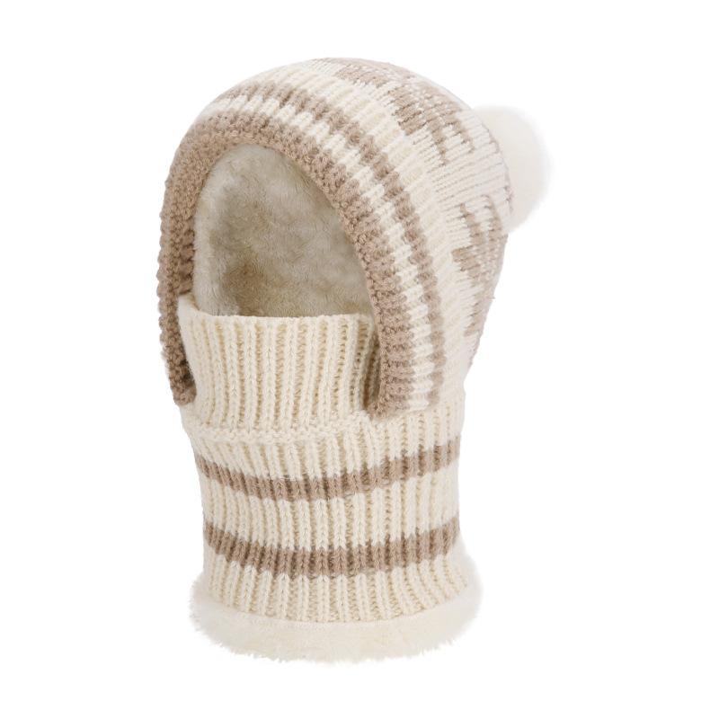 Зимняя бархатная шапка с защитой ушей, женская маска-шарф, цельная шапка, теплая, ветрозащитная, холодостойкая, вязаная шерстяная шапка