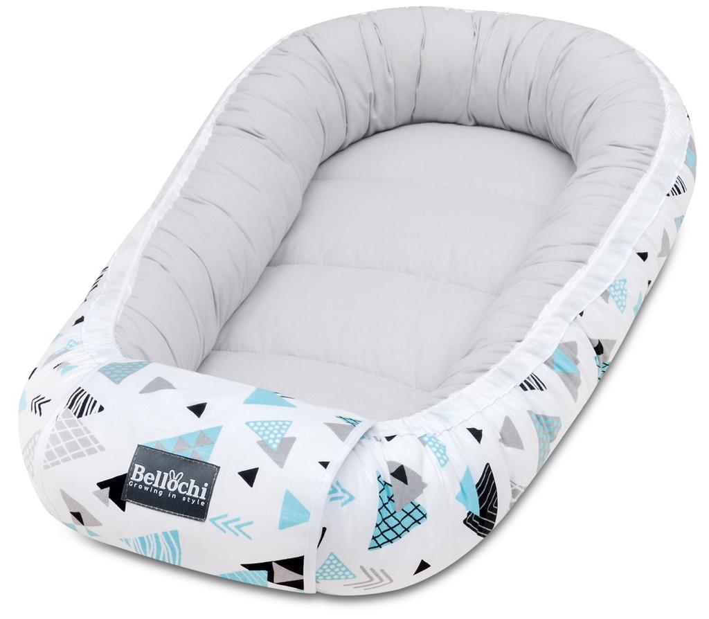 Bellochi Детская капсула для сна Baby Nest Pod для новорожденных — 100% хлопок — сертифицирован Oeko-TEX — 90x60x12 см — с защитными краями — tresor