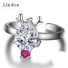 Lindon   Jewellery Rings with Water Drop Shape Zircon   Antler Adjustable Open Ring for Women Wedding Gifts