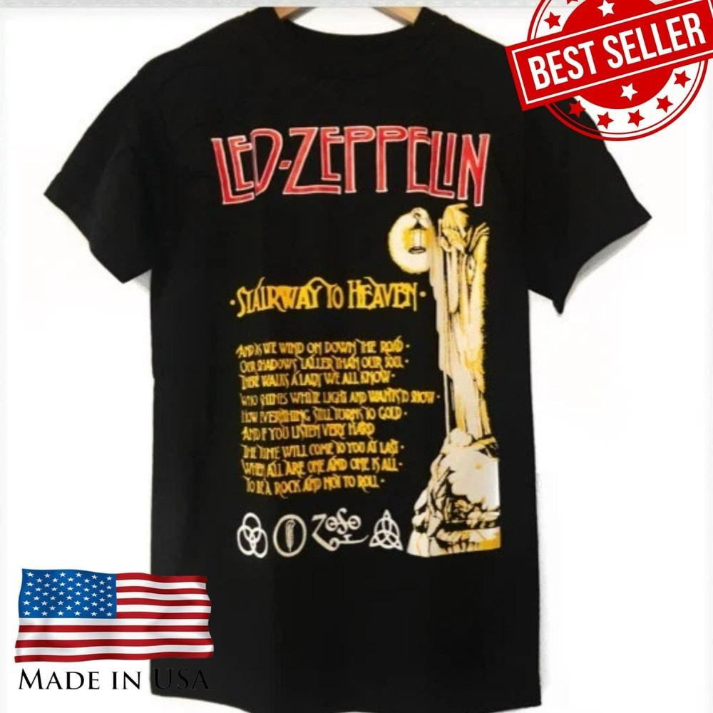 Футболка в стиле Led Zeppelin Stairway To Heaven Винтажная футболка рок-группы Унисекс
