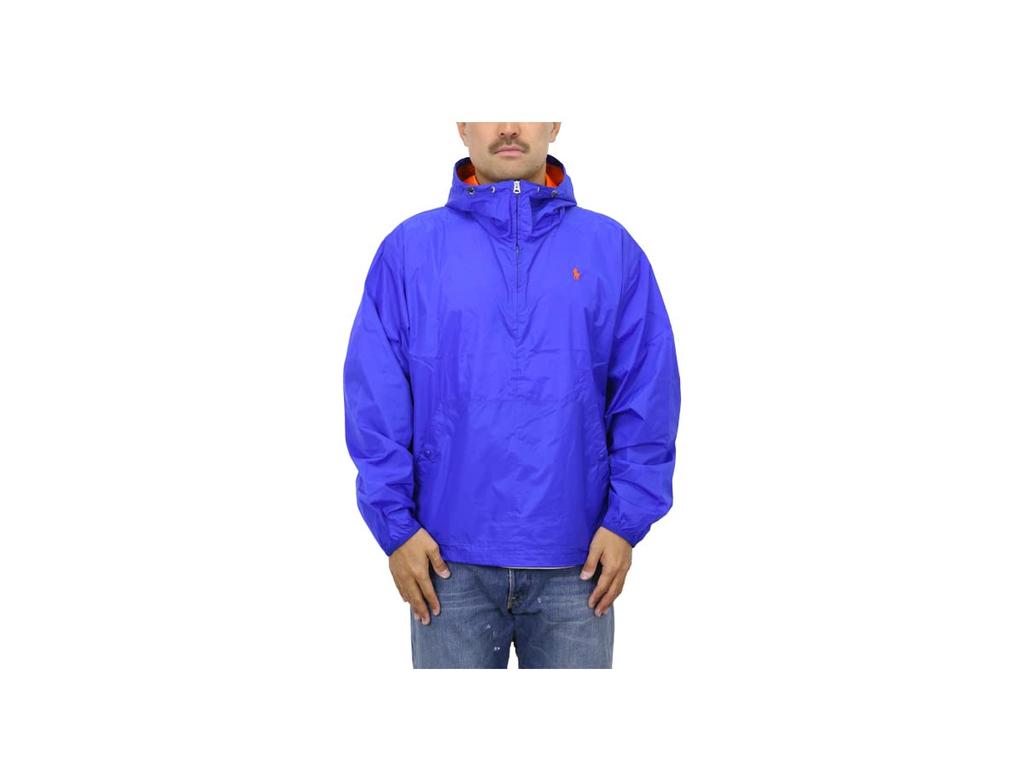 POLO RALPH LAUREN Pullover Windbreaker Size 0101962 Men's Half-Zip Jacket, L, Blue,