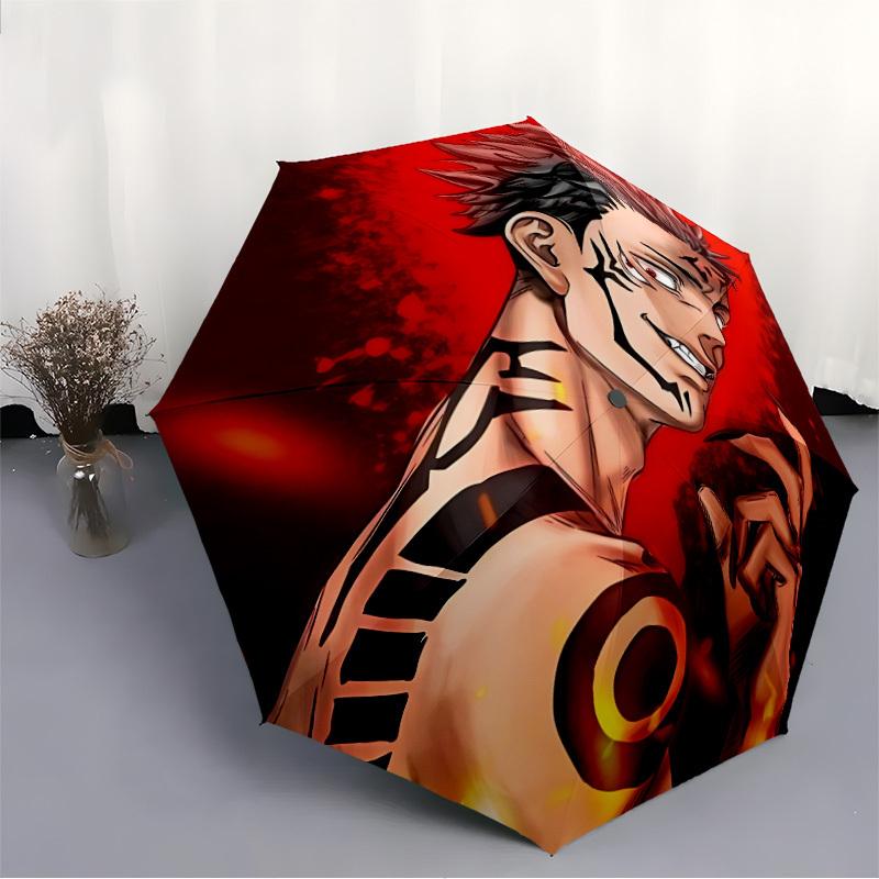 1 шт. Автоматически складывающийся зонт Jujutsu Kaisen, Автоматически складывающийся зонт с 8 спицами, Удобен для использования на улице 088