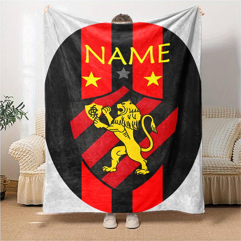 Custom Name Lion Crest Badge blanket for Couch & Bed, Plush Cozy Fuzzy Blanket Super Soft & Warm Blankets for Fall and Winter. 0908283