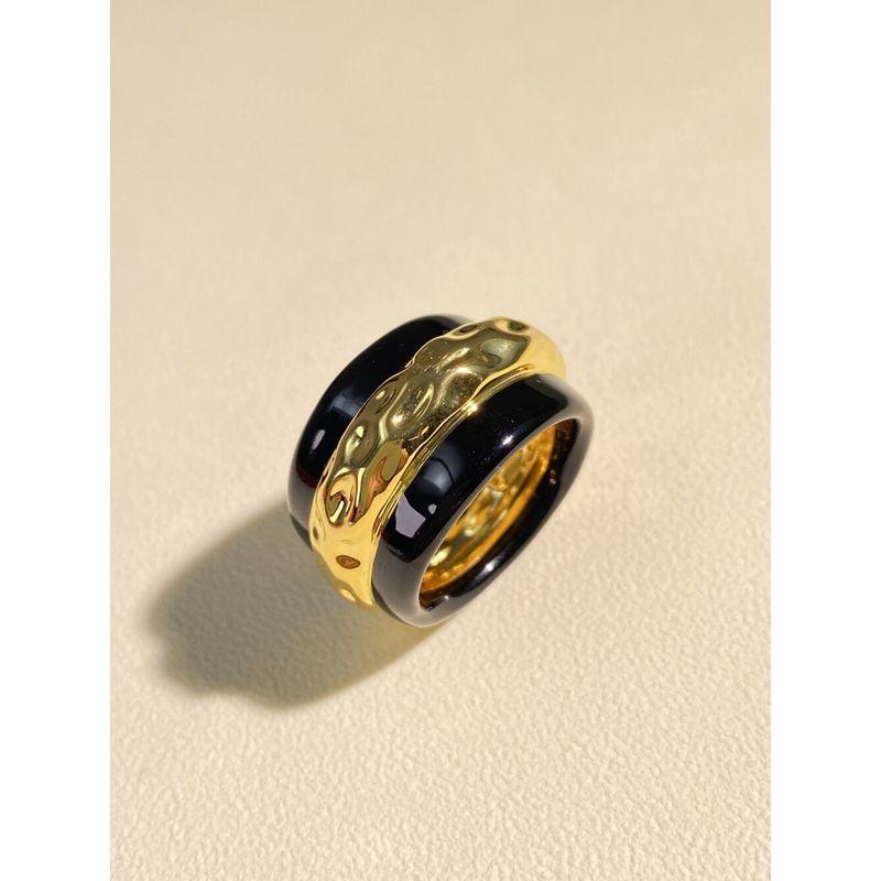Fashion Style Stylish Hammered Enamel Glaze Contrast Color Ring Minority All-Match Elegance Retro Fashion Classy Ring Couple