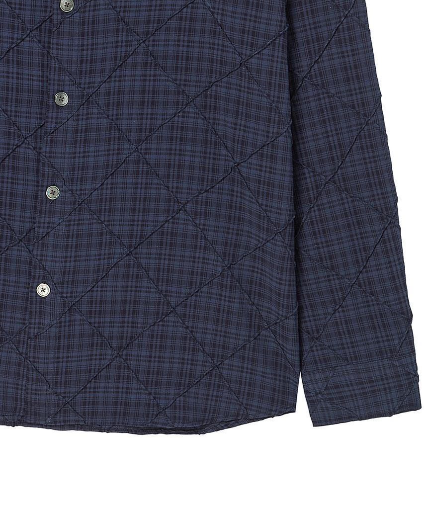 BEYOND CLOSET [Collection Line] Artisan Stitch Check Shirt Navy