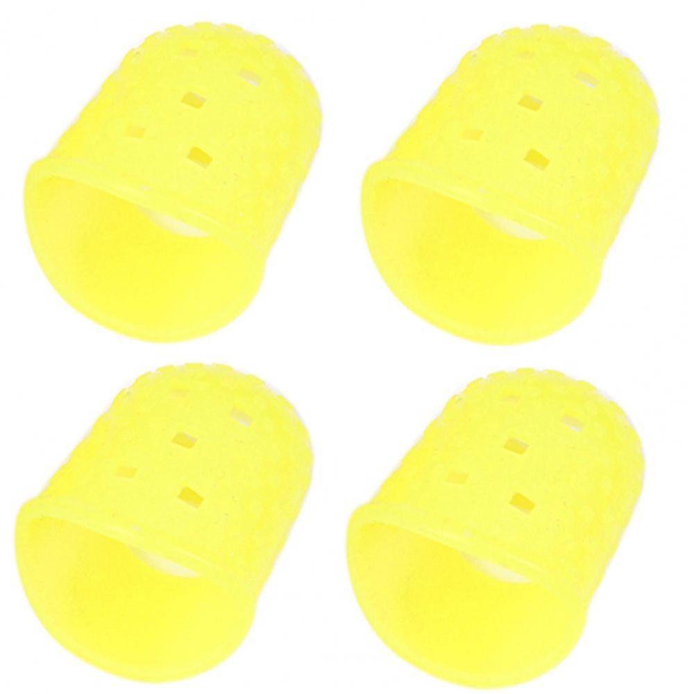 4pcs/set Non-Slip Silicone Finger Guards Rubber Thimble Guitar Fingertip Protectors   Unisex