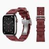 Силиконовый ремешок для Apple Watch Series Ultra/2/9/8/7/6/5/4/3/2/se, неатласный ремешок со складной застежкой для браслета IWatch 41 мм, 45 мм, 49 мм, 40, 44 мм