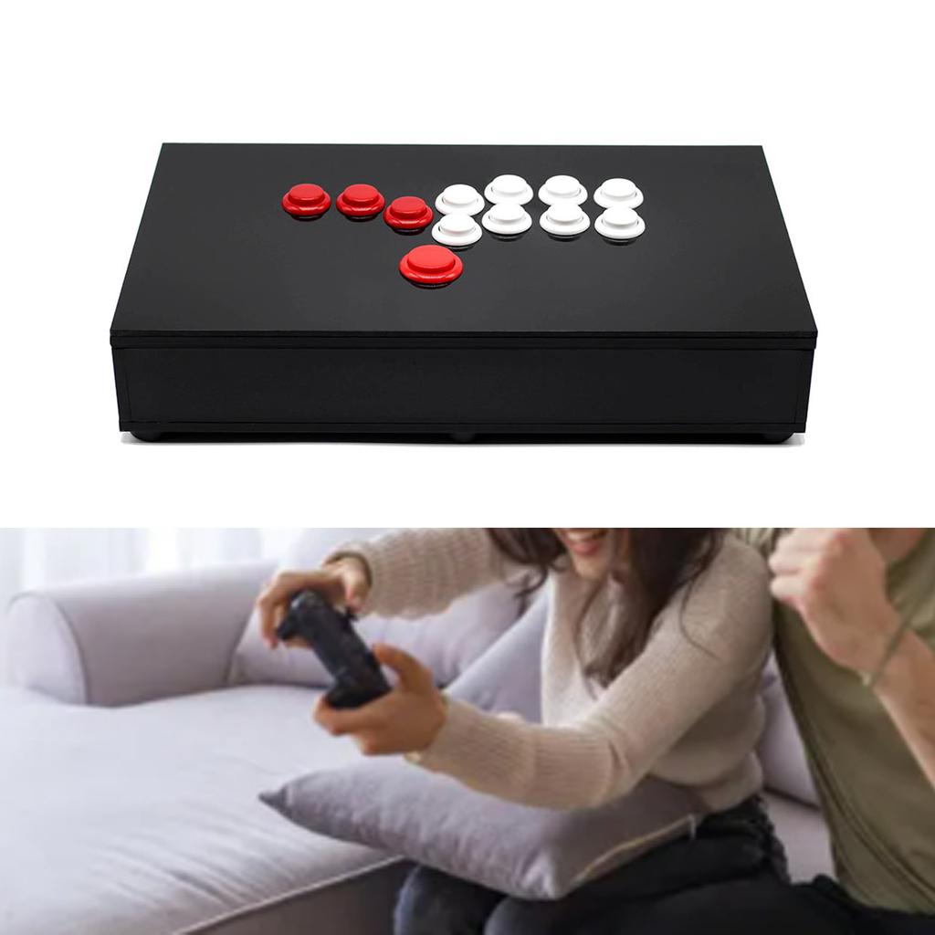 Metal Shell Arcade Joystick Fight Stick Controller for PC Gaming Accessories Game Handle Gift for Friend Gamepad Black