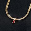 Luxury Gold Color Twist Chain Rectangle Pendant Necklace For Woman Wedding Party Jewelry Gifts