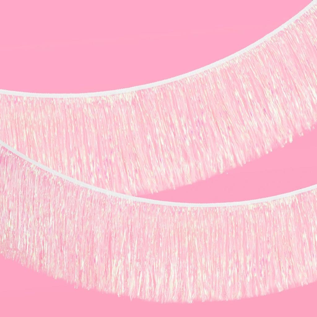 xo, Fetti White Iridescent Fringe Banner - 5 Ft. | Bachelorette Party Decorations, Birthday Party Decor, Baby Shower Supplies, Photo Booth Banner