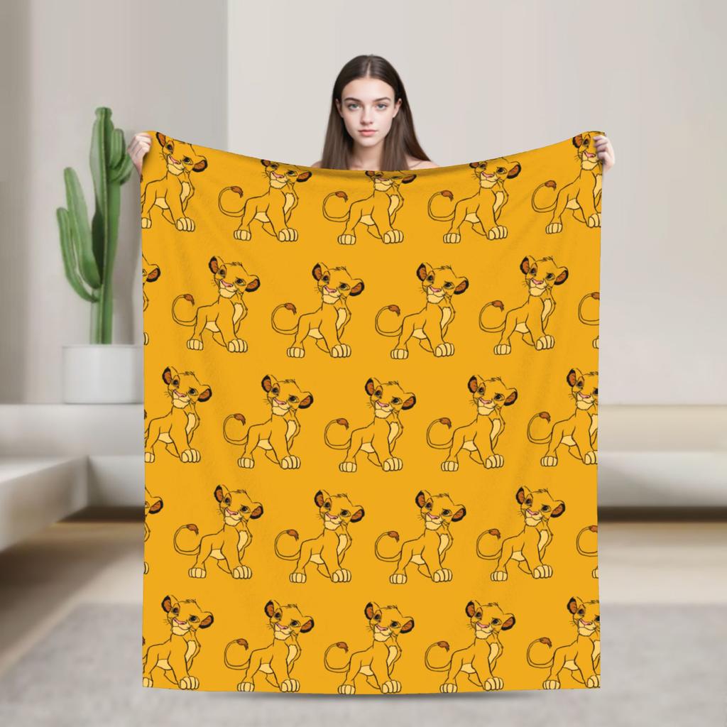 The Lion King Simba Anime Blankets Velvet Anime Warm Throw Blanket for Outdoor Travel Bedspread