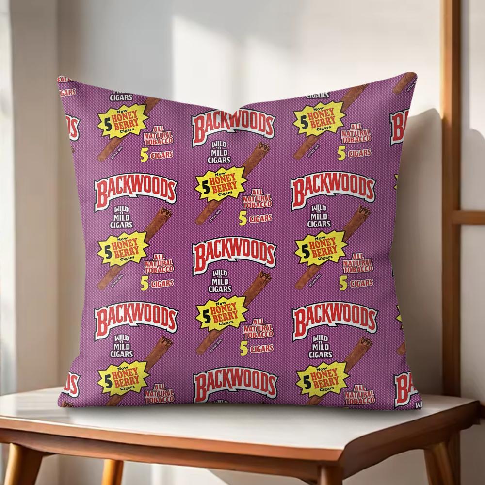 Classic BBackwood Cushion Cover Natural Linen Organic Fabric DoubleSided Printing Couch Pillow Covers Home Decor