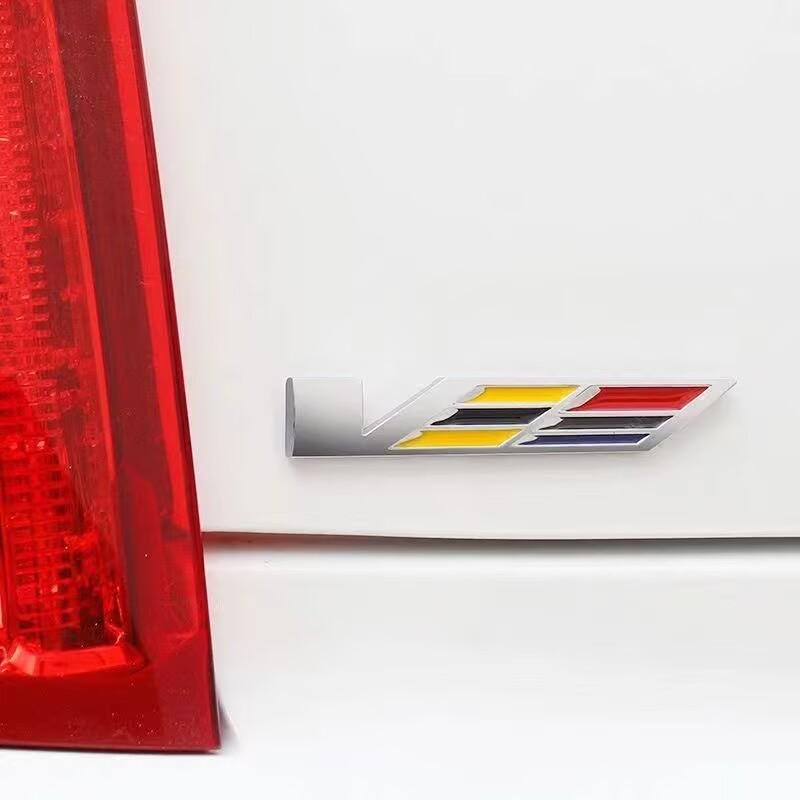 2pcs for Cadillac front fender side badge CT5 ATSL XTS CT6 XT4 xt5 CT4 Escalade upgrade V logo badge rear bumper sticker zs4