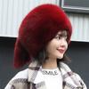 Толстая шапка из лисьего меха Пушистая шапка с мехом Женская повязка на голову Меховая шапка Лыжная шапка Аксессуары