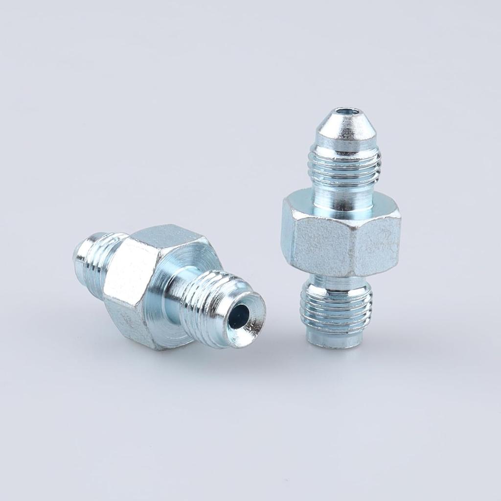 AC PERFORMANCE 3/8 x 24 to 3/8 x 24 Inverted Flare Male Brake Adapter Fittings Zinc Steel, Pack of 2