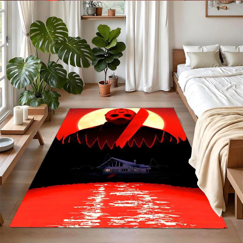 Crystal Velvet Rug Soft Non Slip Indoor Floor Mat Home DecorFriday the 13th Jason Voorhees