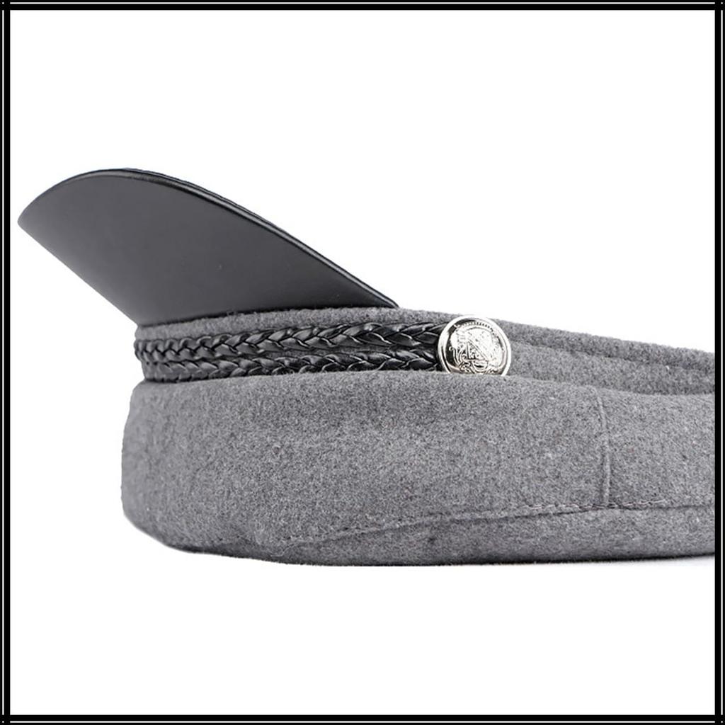 Морская кепка Шерстяная кепка газетчика Козырек из ПУ кожи Выходная Женская Мужская CZ154 [Белый Клык] (Светло-серый)