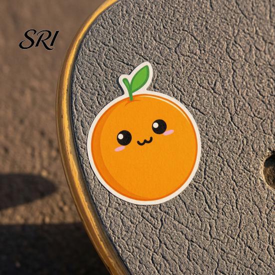 Trendy Aesthetic Decals for Teens 50PCS Cartoon Orange Theme Stickers, Healing Style Waterproof Vinyl Fresh Fruit Stationery Decals, DIY Scrapbooking