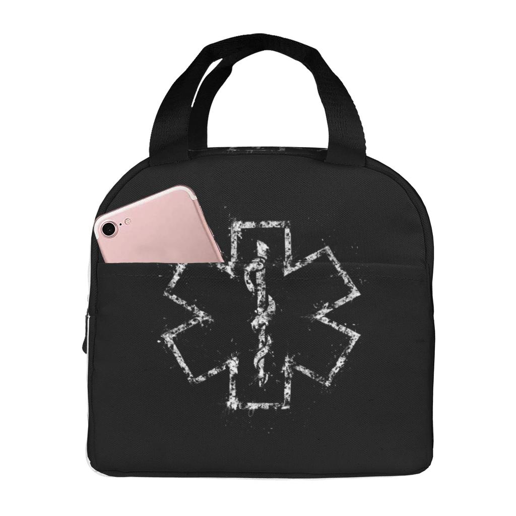 Star of Life EMT Lunch Bag Men Women Emergency Medical Paramedic Cooler Thermal Insulated Lunch Boxes for Adult Office