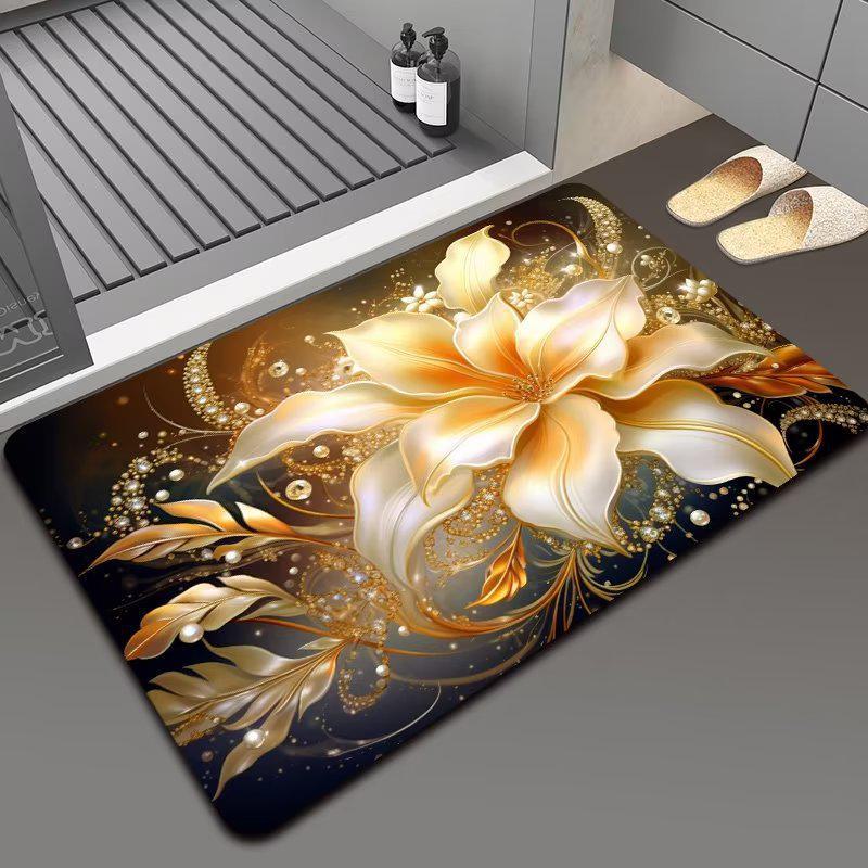 3D цветочный диатомовый грязепоглощающий нескользящий коврик для ванной комнаты, можно стирать в стиральной машине