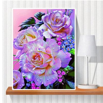 5D Diy алмазная живопись огненно-фиолетовые цветы набор крестиков полная алмазная вышивка мозаика художественная картина стразы Декор подарок